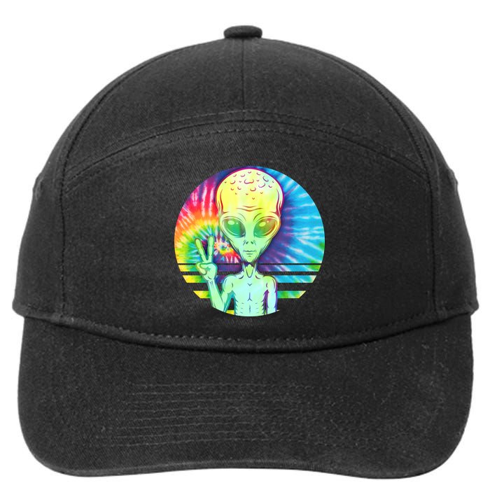 Retro Peace Alien Hippie 7-Panel Snapback Hat