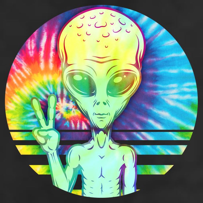 Retro Peace Alien Hippie Adult Drive Performance Visor