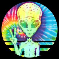 Retro Peace Alien Hippie Baby Bodysuit