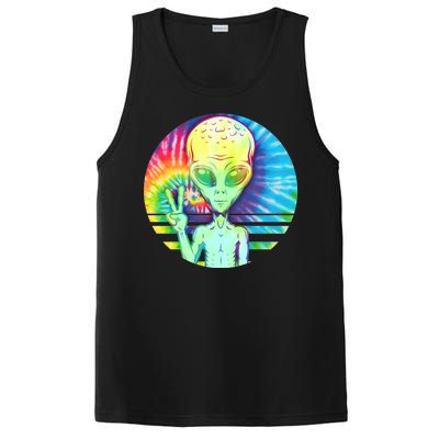 Retro Peace Alien Hippie PosiCharge Competitor Tank