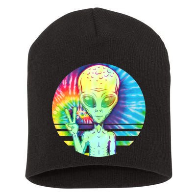 Retro Peace Alien Hippie Short Acrylic Beanie
