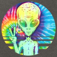 Retro Peace Alien Hippie Cotton Canvas Backpack