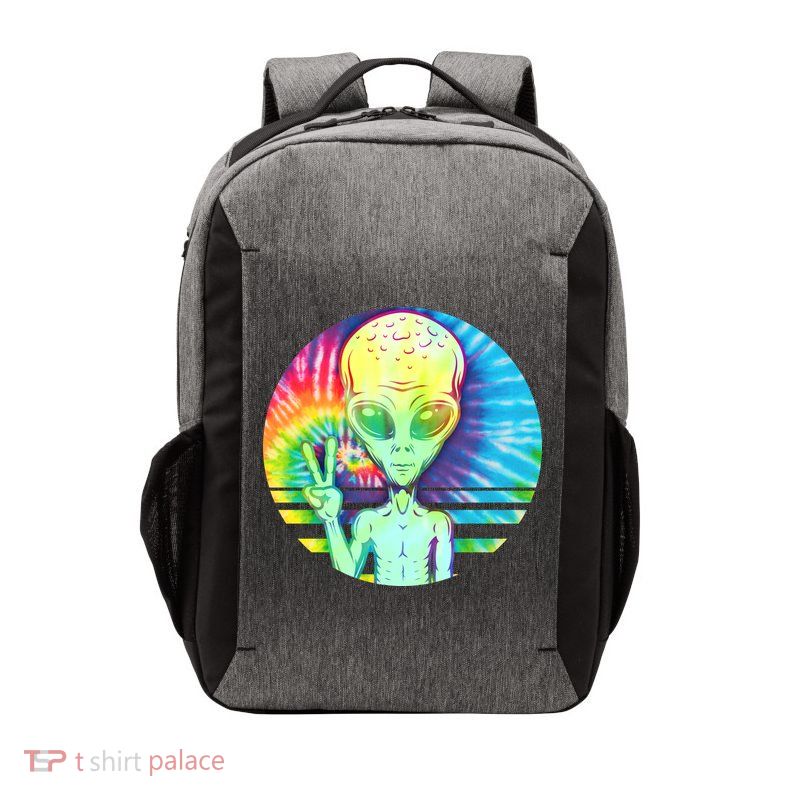 Retro Peace Alien Hippie Vector Backpack