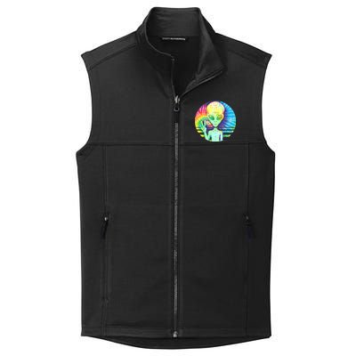 Retro Peace Alien Hippie Collective Smooth Fleece Vest