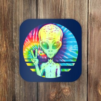 Retro Peace Alien Hippie Coaster