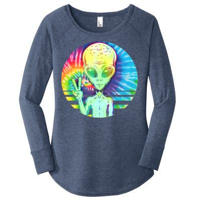 Retro Peace Alien Hippie Women's Perfect Tri Tunic Long Sleeve Shirt