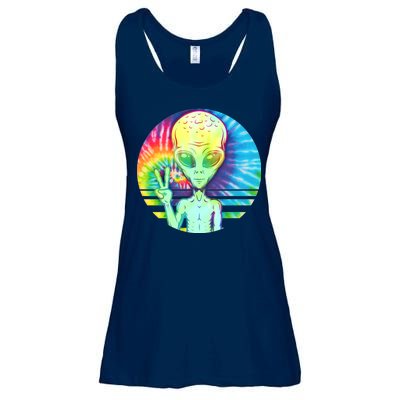 Retro Peace Alien Hippie Ladies Essential Flowy Tank