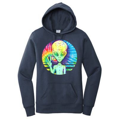 Retro Peace Alien Hippie Women's Pullover Hoodie