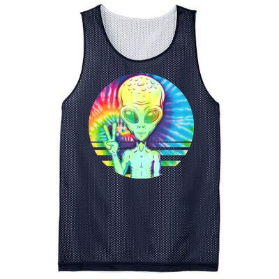 Retro Peace Alien Hippie Mesh Reversible Basketball Jersey Tank