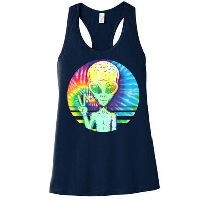 Retro Peace Alien Hippie Women's Racerback Tank