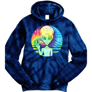 Retro Peace Alien Hippie Tie Dye Hoodie