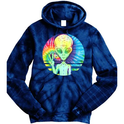 Retro Peace Alien Hippie Tie Dye Hoodie