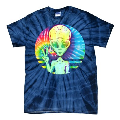 Retro Peace Alien Hippie Tie-Dye T-Shirt