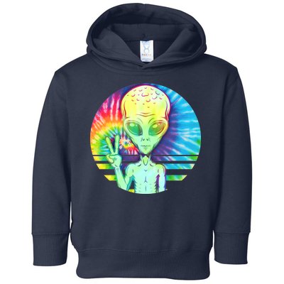 Retro Peace Alien Hippie Toddler Hoodie