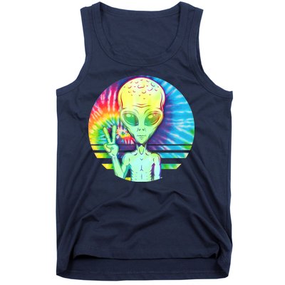 Retro Peace Alien Hippie Tank Top