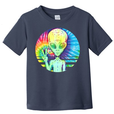 Retro Peace Alien Hippie Toddler T-Shirt