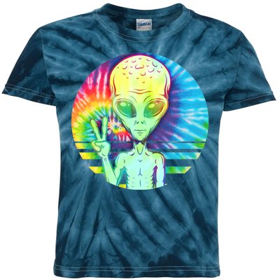 Retro Peace Alien Hippie Kids Tie-Dye T-Shirt