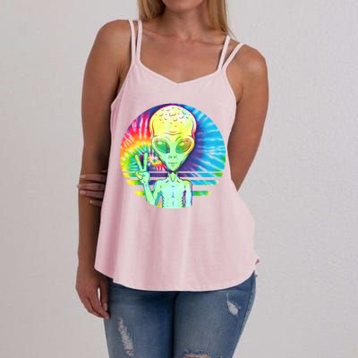 Retro Peace Alien Hippie Women's Strappy Tank