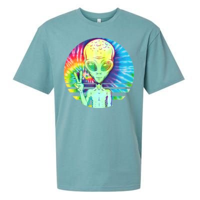 Retro Peace Alien Hippie Sueded Cloud Jersey T-Shirt