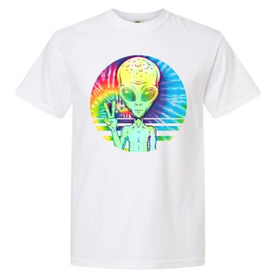 Retro Peace Alien Hippie Garment-Dyed Heavyweight T-Shirt