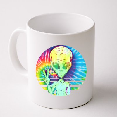 Retro Peace Alien Hippie Coffee Mug