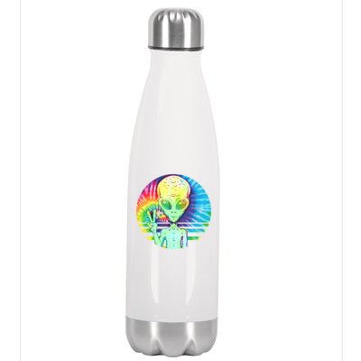 Retro Peace Alien Hippie Stainless Steel Insulated Water Bottle