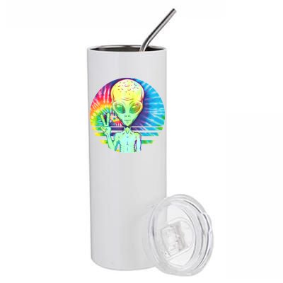 Retro Peace Alien Hippie Stainless Steel Tumbler