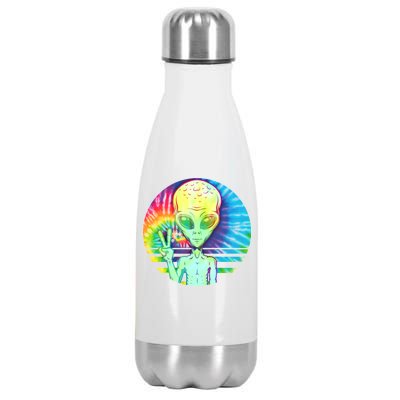 Retro Peace Alien Hippie Stainless Steel Insulated Water Bottle