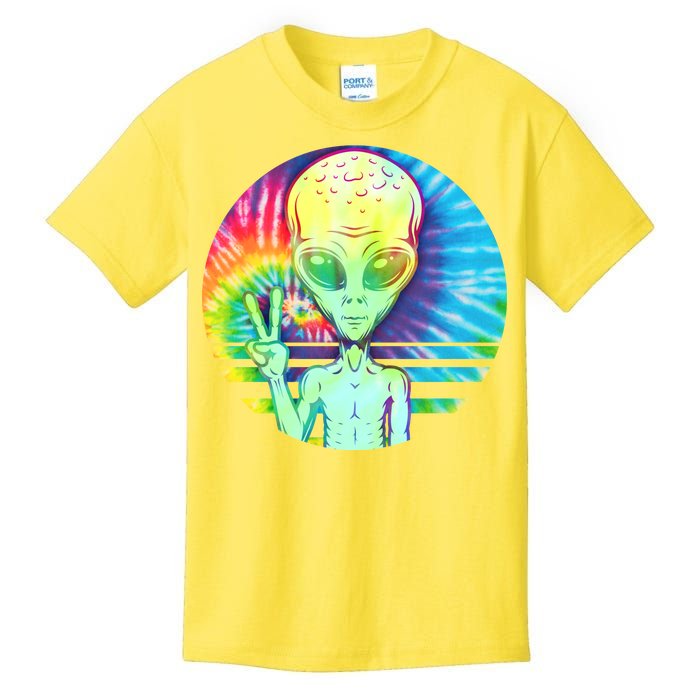 Retro Peace Alien Hippie Kids T-Shirt