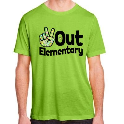 Retro Peace Out Elementary  Adult ChromaSoft Performance T-Shirt