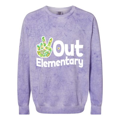 Retro Peace Out Elementary  Colorblast Crewneck Sweatshirt