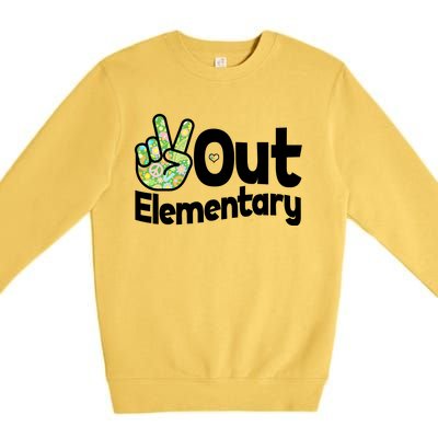 Retro Peace Out Elementary  Premium Crewneck Sweatshirt