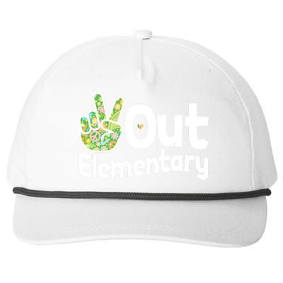 Retro Peace Out Elementary  Snapback Five-Panel Rope Hat