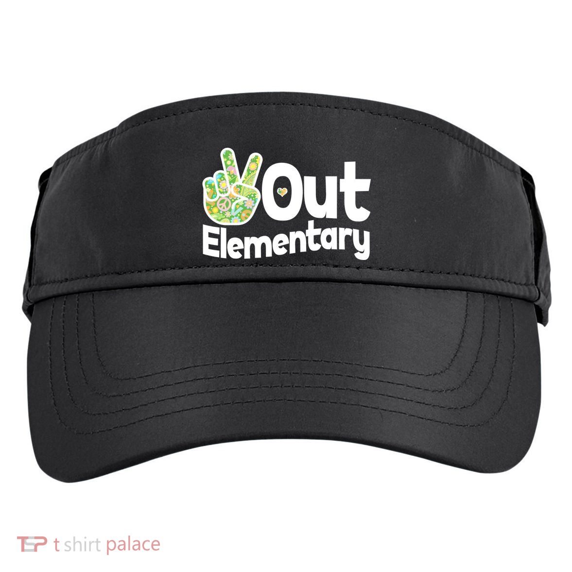 Retro Peace Out Elementary  Adult Drive Performance Visor
