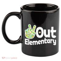 Retro Peace Out Elementary  11oz C Handle Ceramic Mug