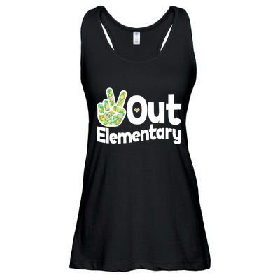 Retro Peace Out Elementary  Ladies Essential Flowy Tank