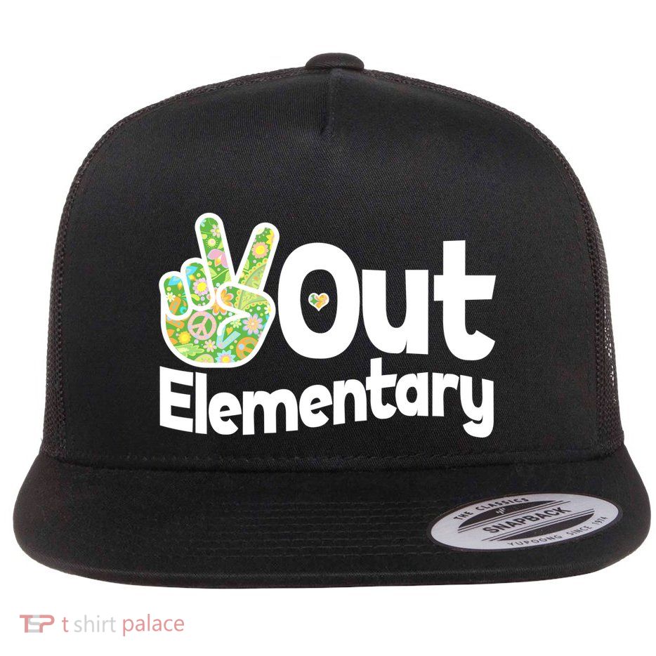 Retro Peace Out Elementary  Flatbill Hat