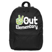 Retro Peace Out Elementary  16 in Basic Backpack