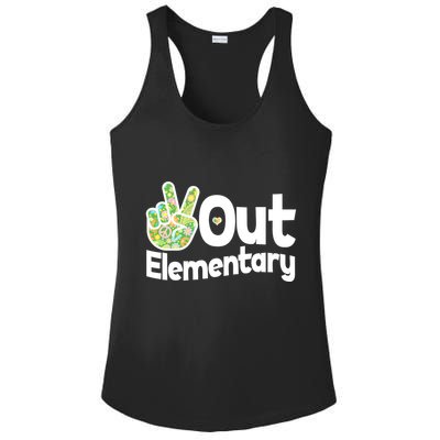Retro Peace Out Elementary  Ladies PosiCharge Competitor Racerback Tank