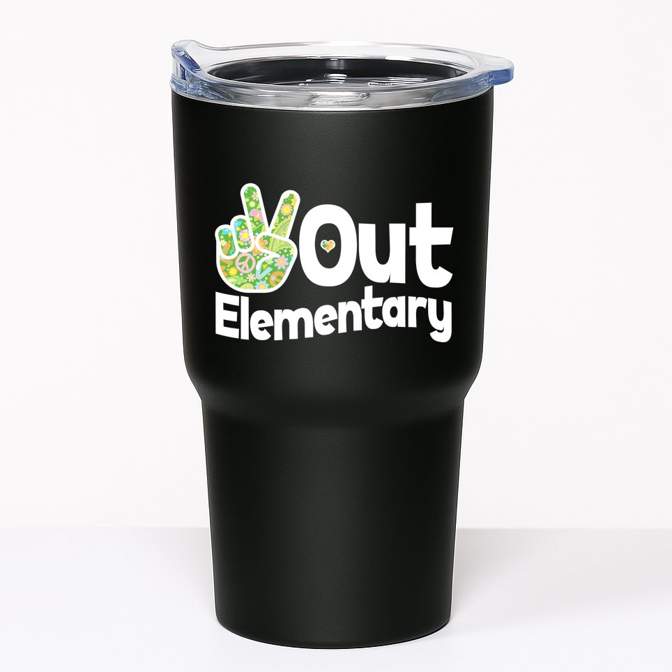 Retro Peace Out Elementary  Tumbler