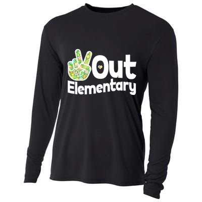 Retro Peace Out Elementary  Cooling Performance Long Sleeve Crew