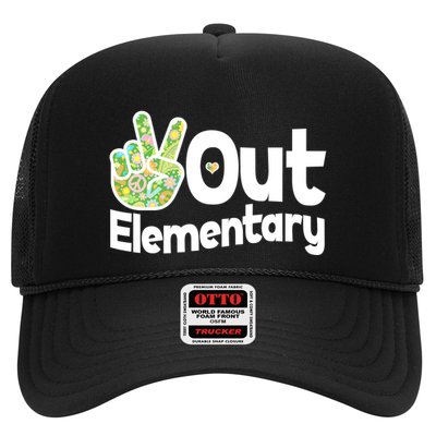 Retro Peace Out Elementary  Trucker Hat