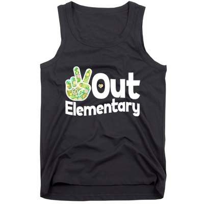 Retro Peace Out Elementary  Tank Top