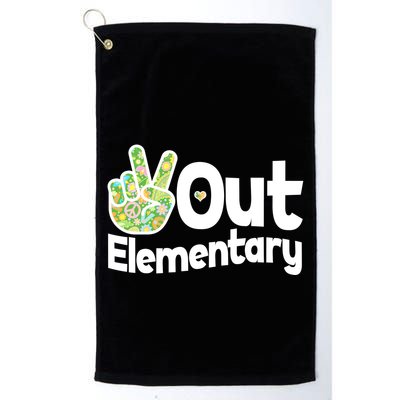 Retro Peace Out Elementary  Golf Towel
