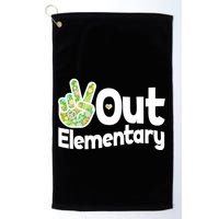 Retro Peace Out Elementary  Golf Towel