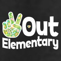 Retro Peace Out Elementary  Golf Towel