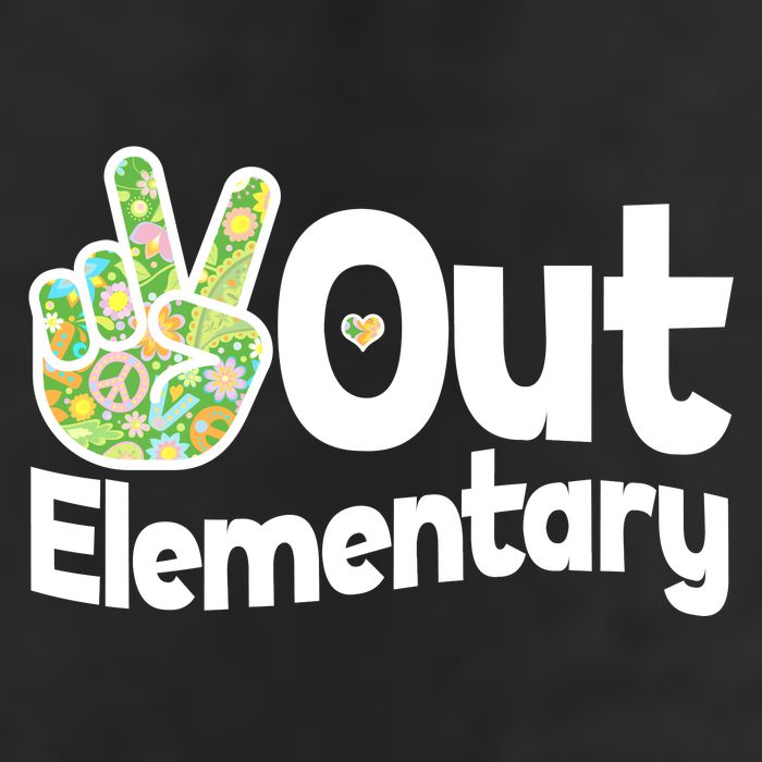Retro Peace Out Elementary  Golf Towel