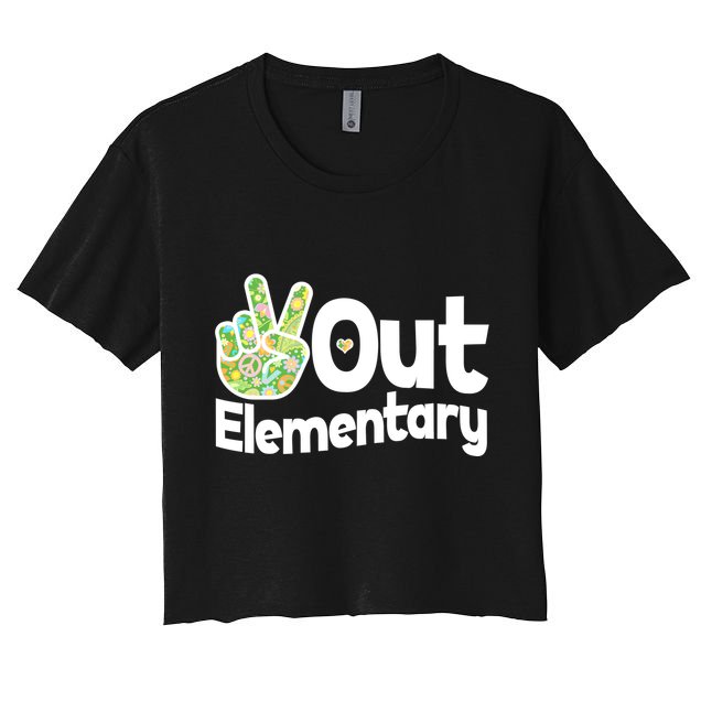 Retro Peace Out Elementary  Crop Top