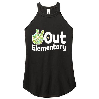 Retro Peace Out Elementary  Women's Perfect Tri Rocker Tank