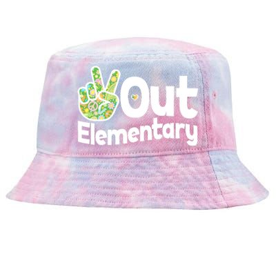 Retro Peace Out Elementary  Tie-Dyed Bucket Hat